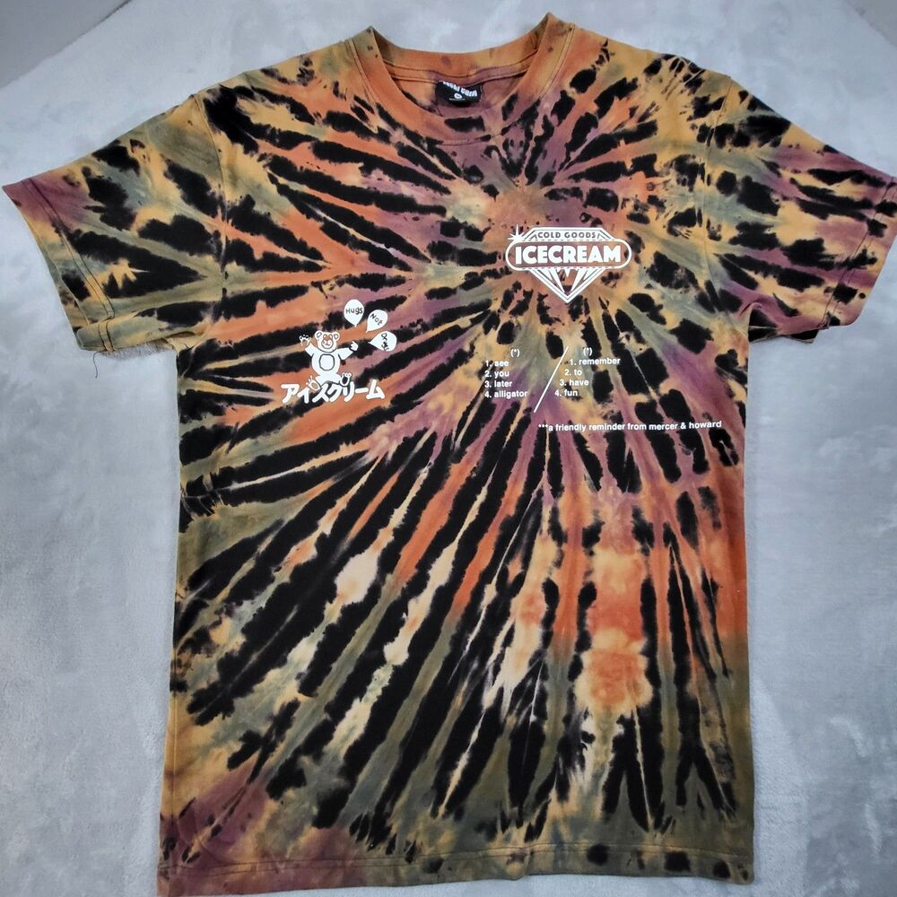 Billionaire Boys Club Ice Cream Hugs Shirt Mens Medium Brown Black Tie Dye
